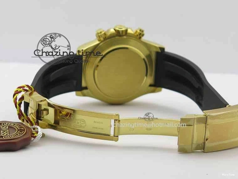 MiroTime 0417 Timeless Daytona YG 116518LN JH Best Edition White Dial On Rubber Strap A4130 (Free XS rubber strap) 3643